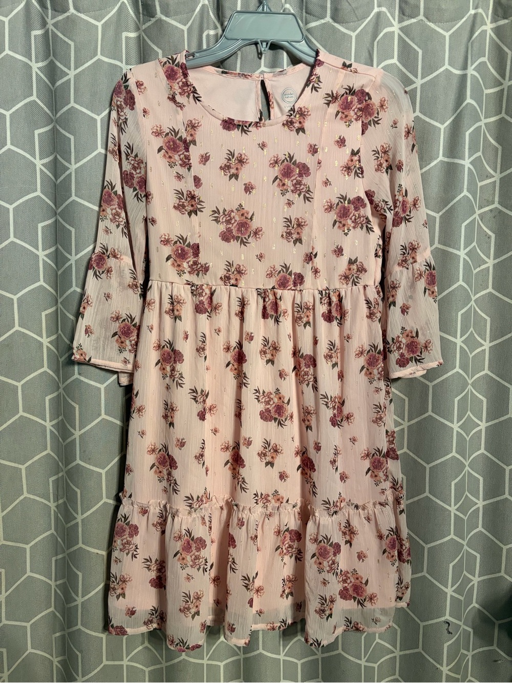 wonder nation Pink Floral Tiered Casual Dress
